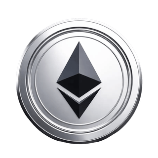 Zwevend grafisch element met de Ethereum ETH cryptocurrency-munt